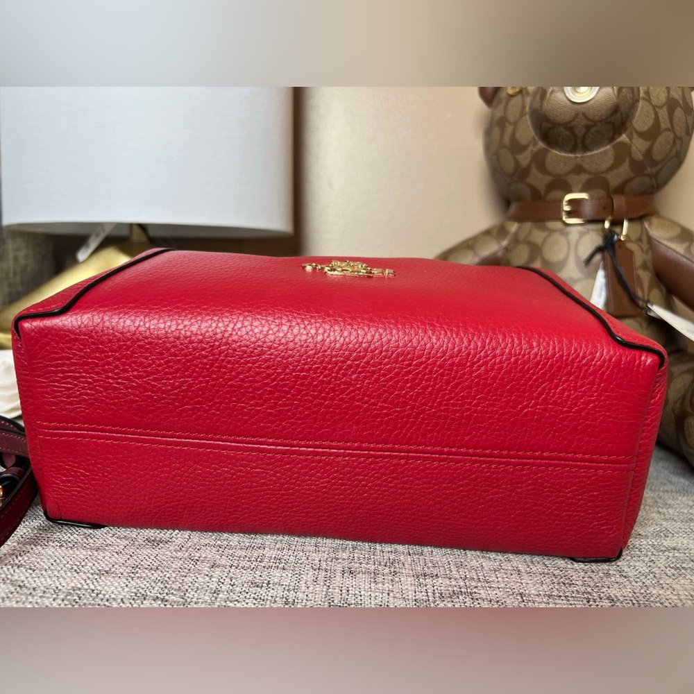 $179(NWT)Coach Kacey Satchel Color-block  Crossbody. Apple Red Color - Picture 5 of 7